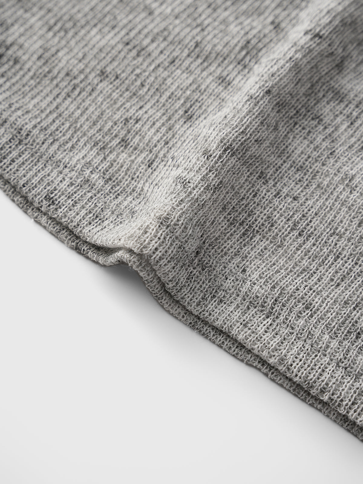 Brick Lane Skimming V-neck Cropped Stripe Long Sleeve - Grey