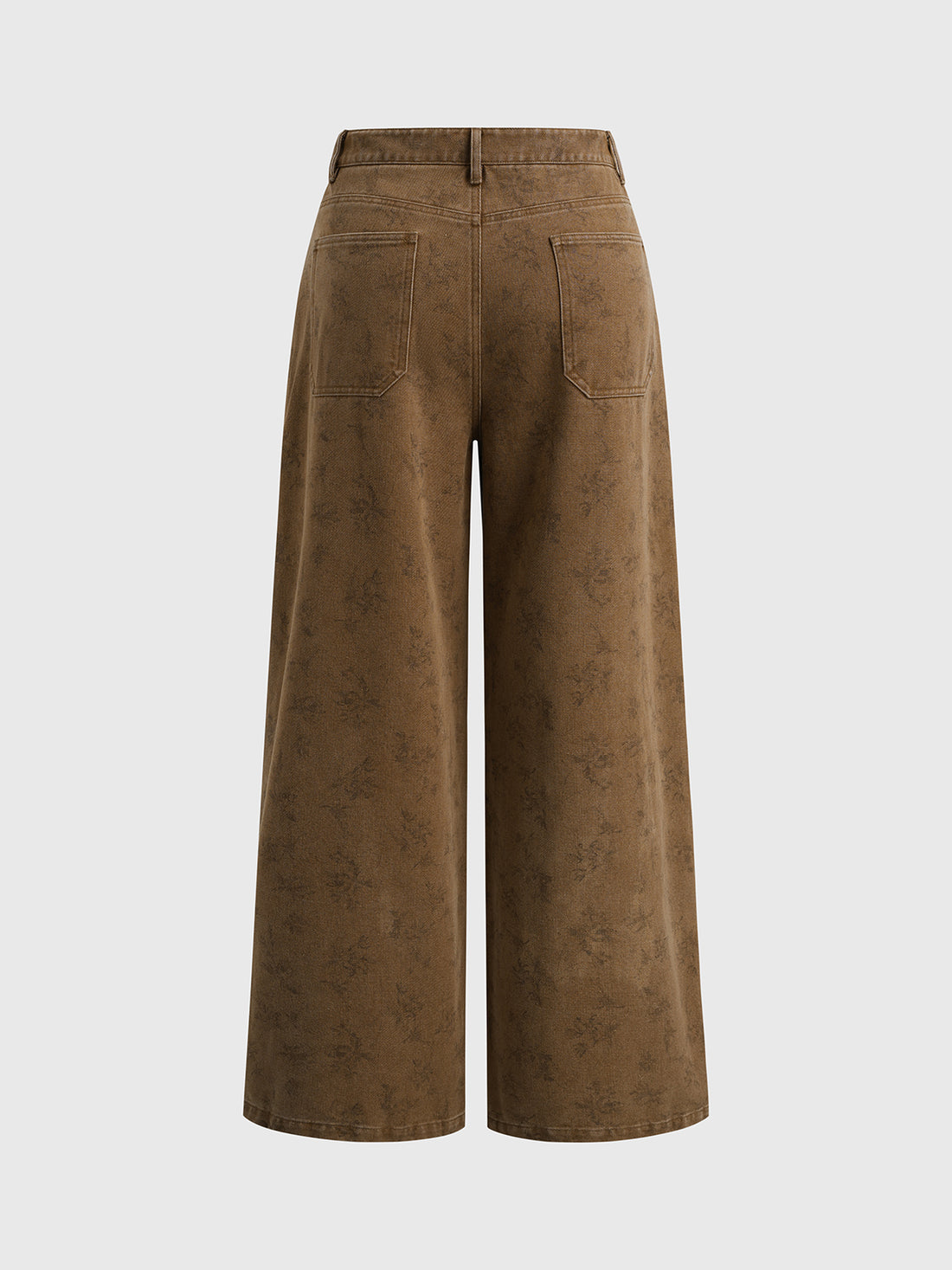 Brick Lane Wide-leg Texture Print Relaxed Pants - Brown