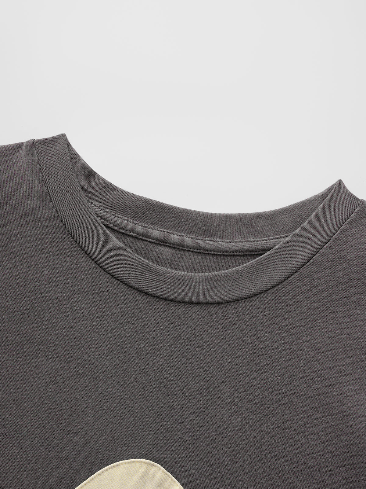 Brick Lane Layered-look Contrast Color Tee - Grey/Yellow