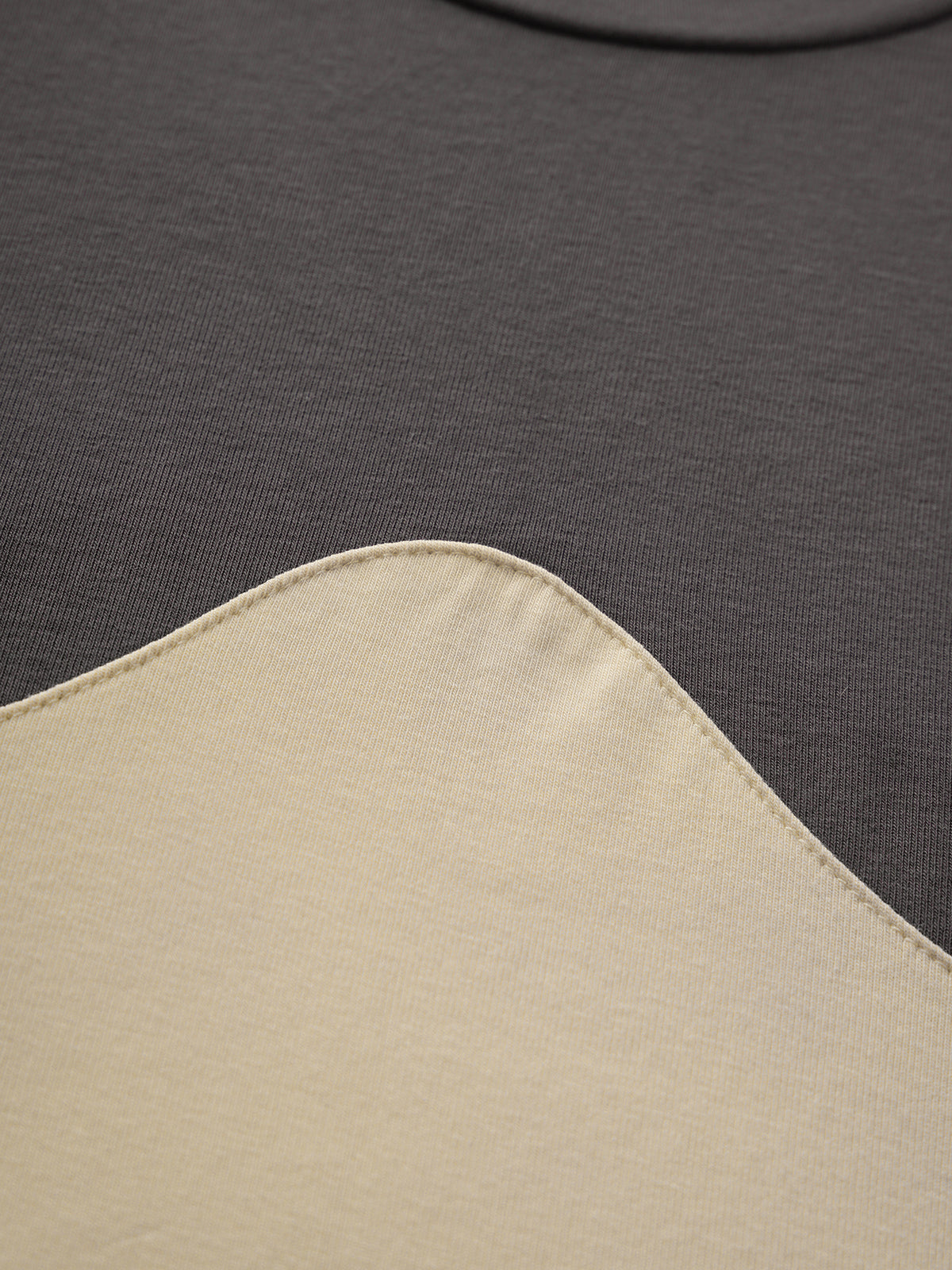 Brick Lane Layered-look Contrast Color Tee - Grey/Yellow