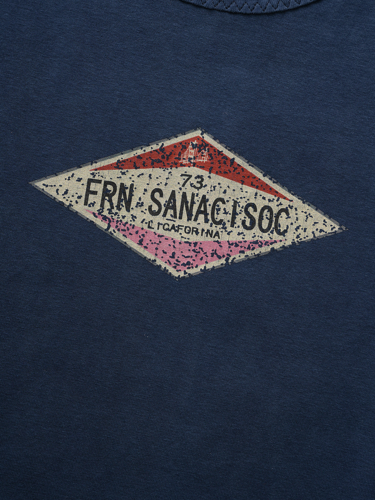 Brick Lane Skimming Retro Graphic Baby Tee - Navy