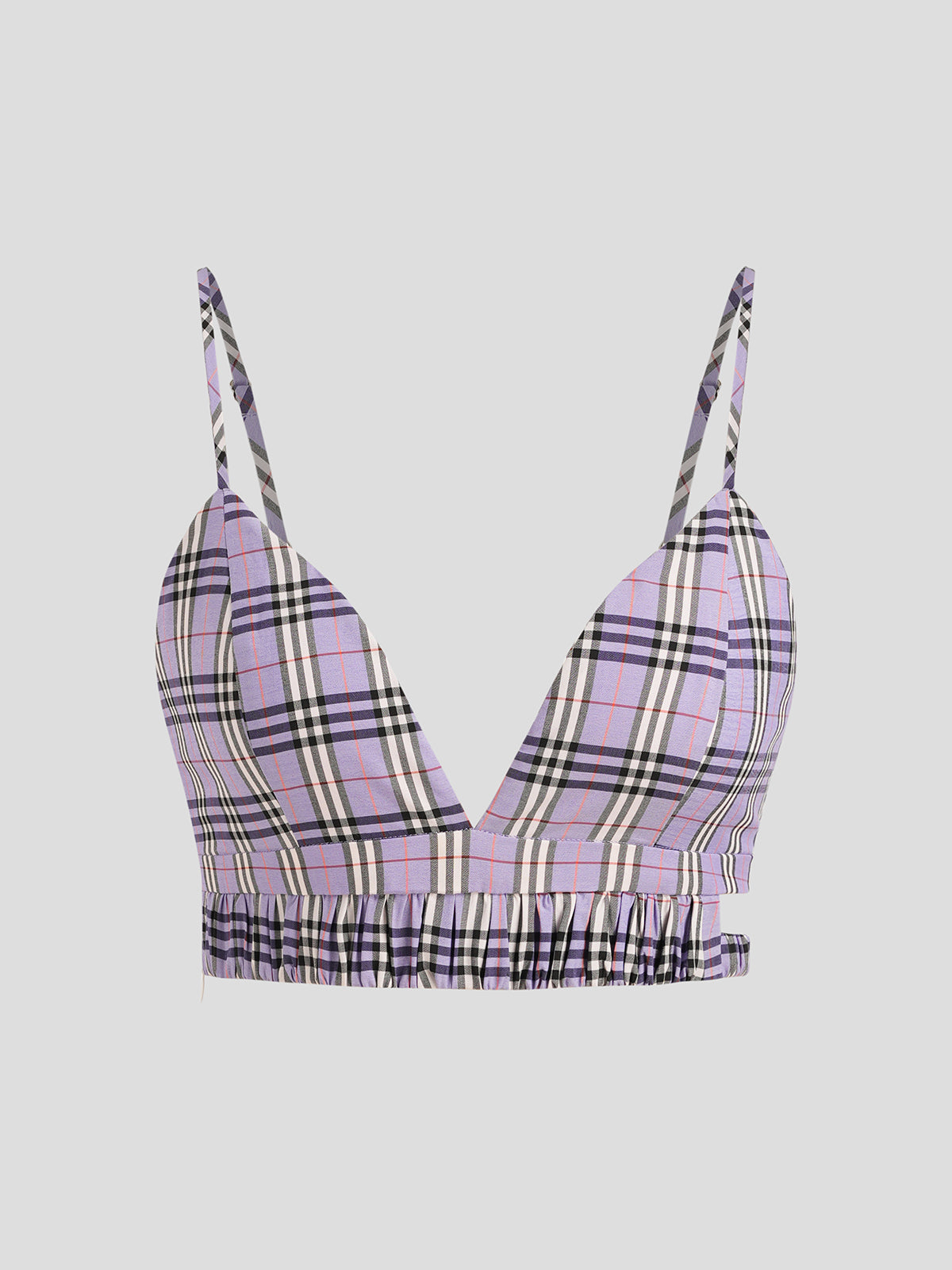 Plaid It Cool Bralette - Purple Check