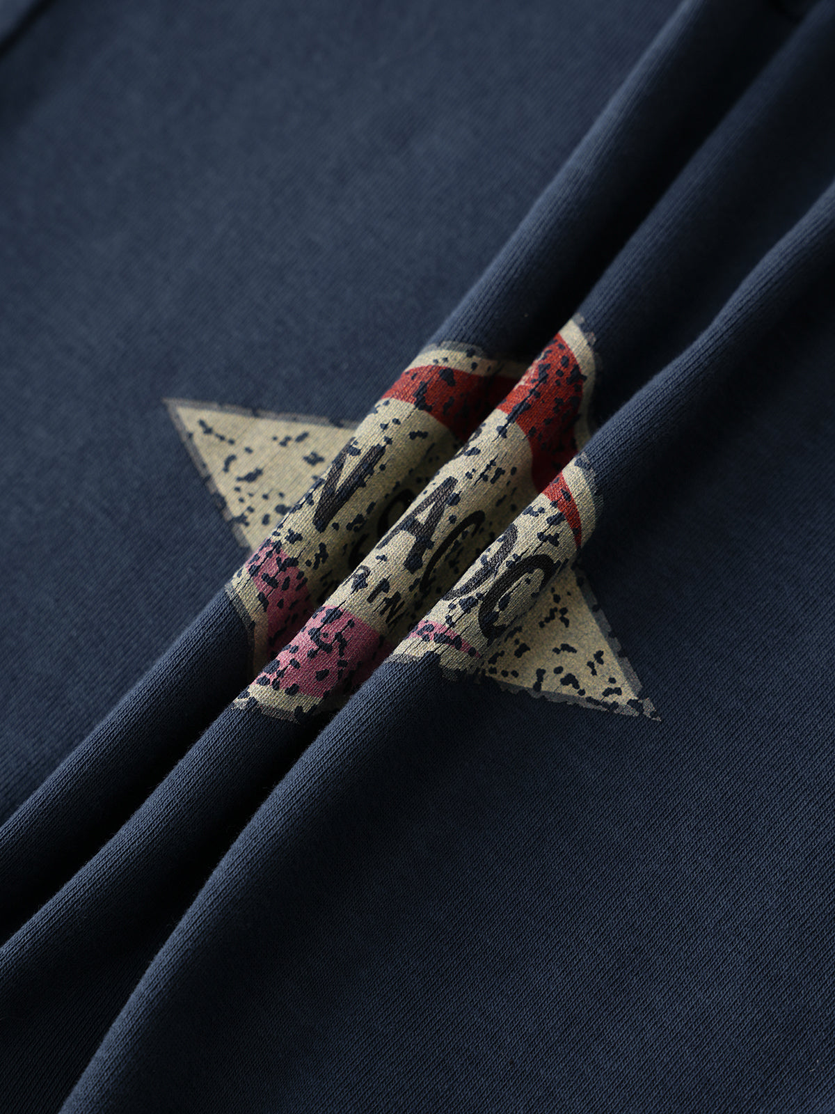 Brick Lane Skimming Retro Graphic Baby Tee - Navy