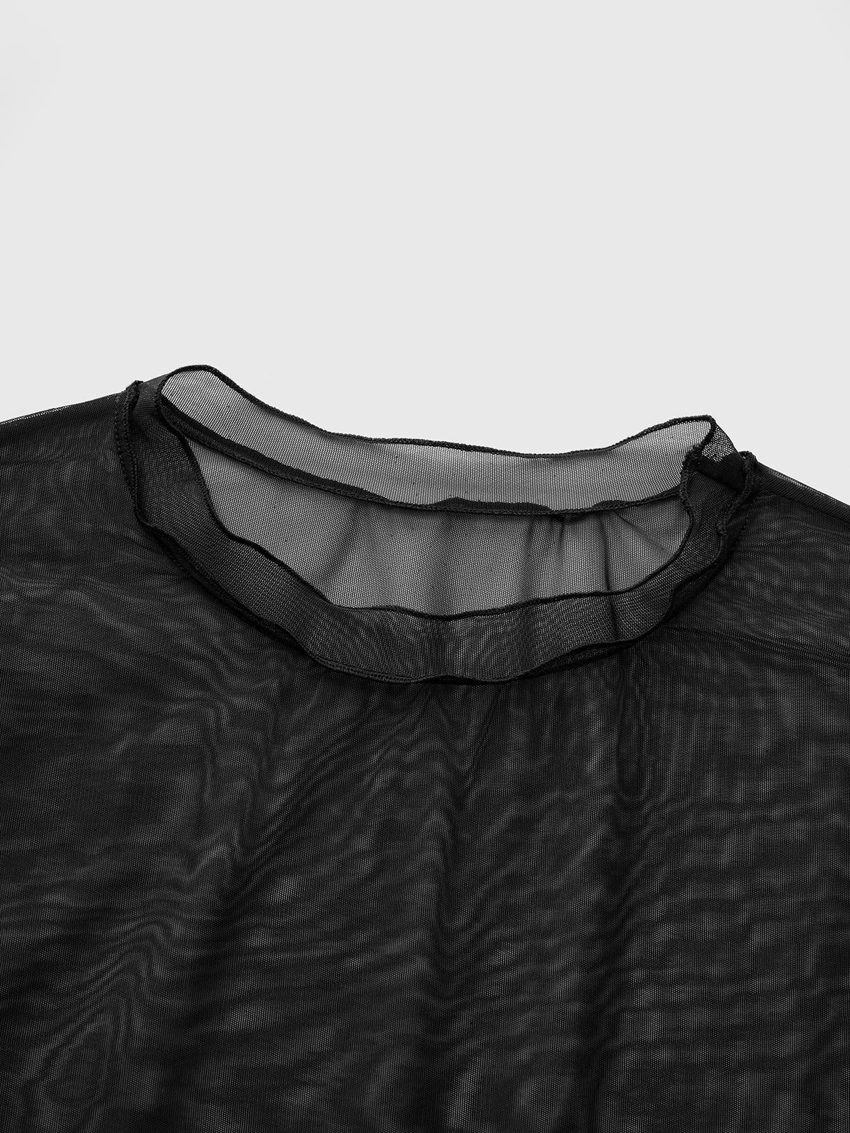 Brick Lane Asymmetric Lace Detailed Long Sleeve - Charcoal