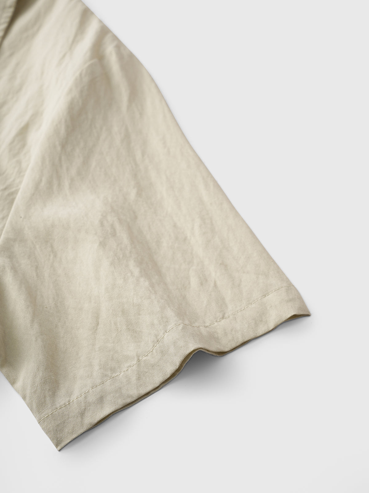 Brick Lane Baggy Vintage Texture Short Sleeve Shirt - Sage