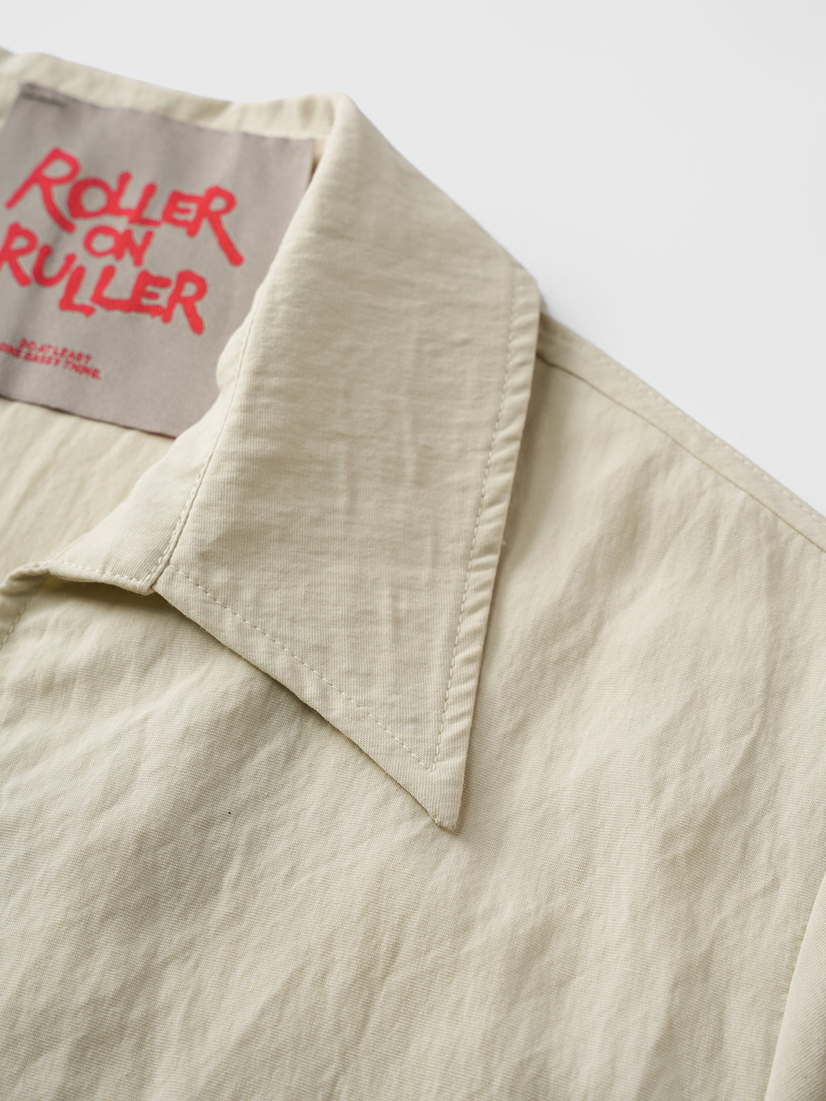 Brick Lane Baggy Vintage Texture Short Sleeve Shirt - Sage