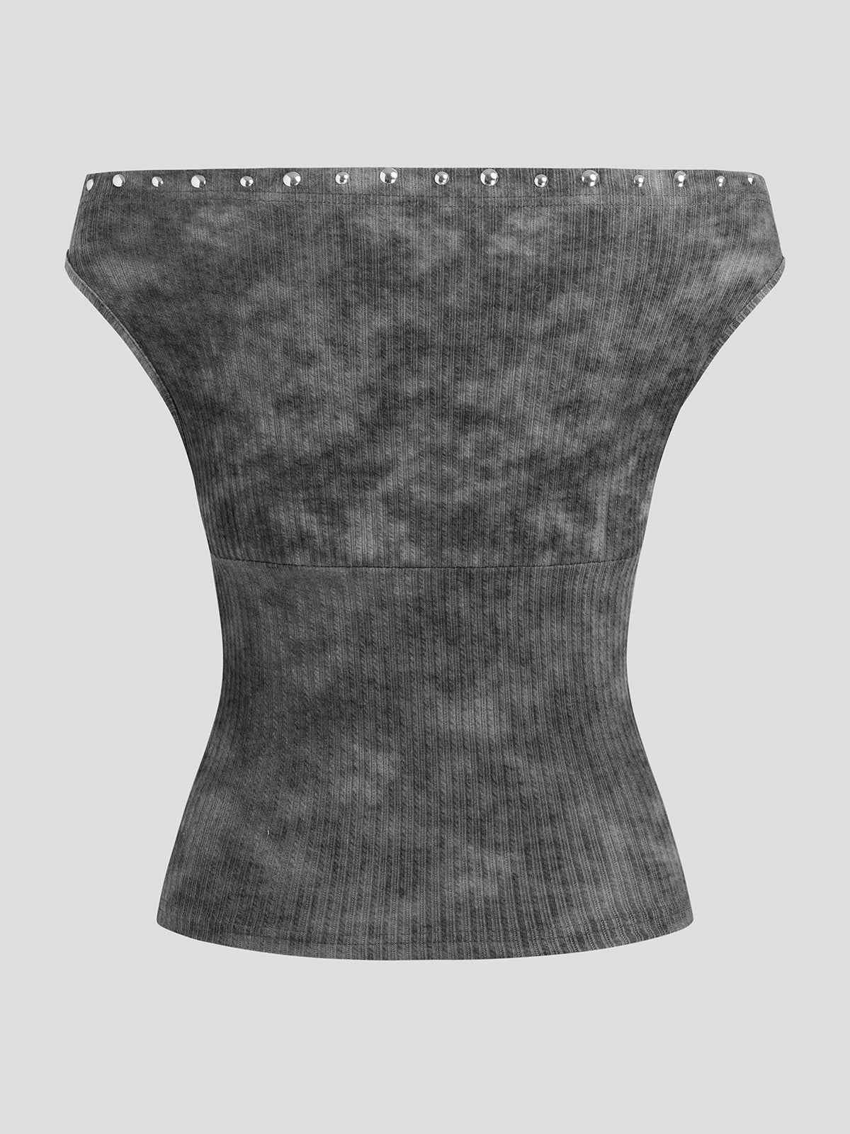 No Comment Off-shoulder Tee - Smoke Gray