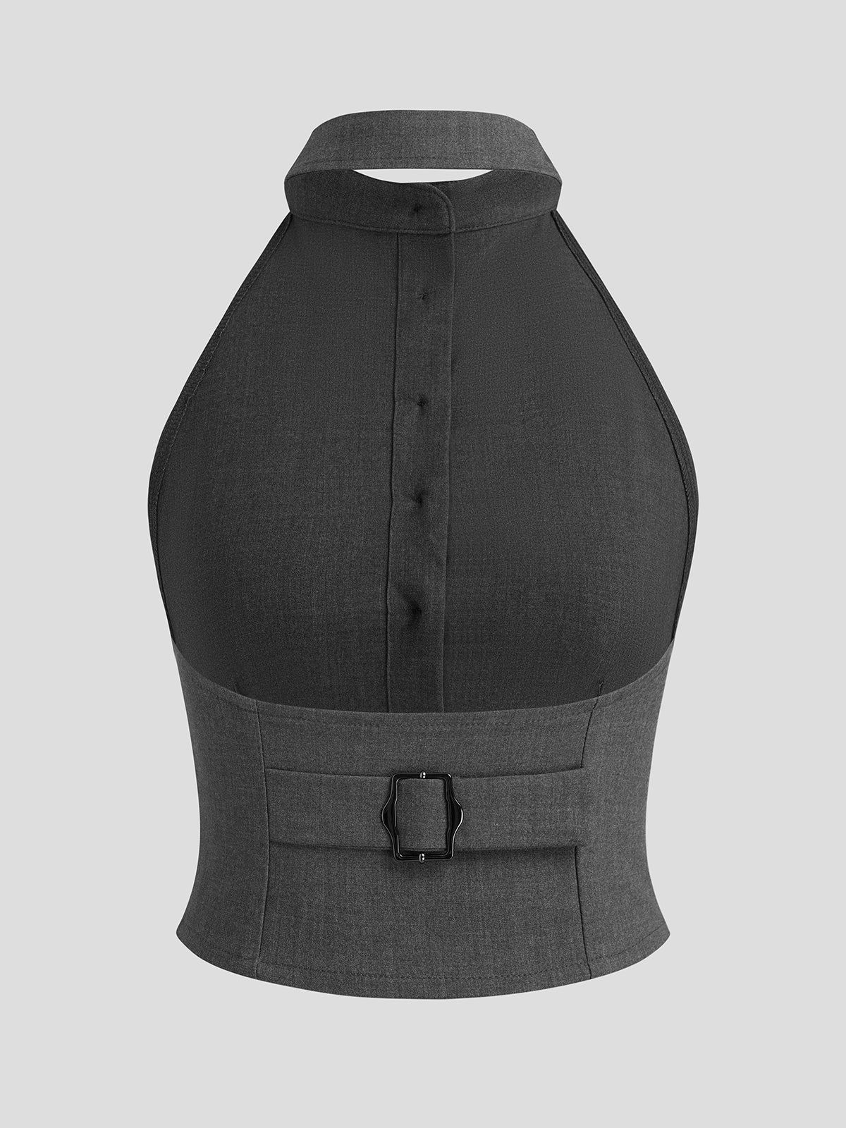 Buckle Me Later Halter Top – Office Grey
