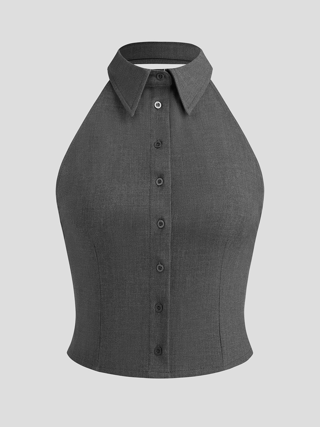 Buckle Me Later Halter Top – Office Grey