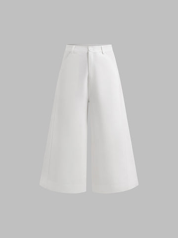 Brick Lane Straight Textured Knee-length Shorts - White