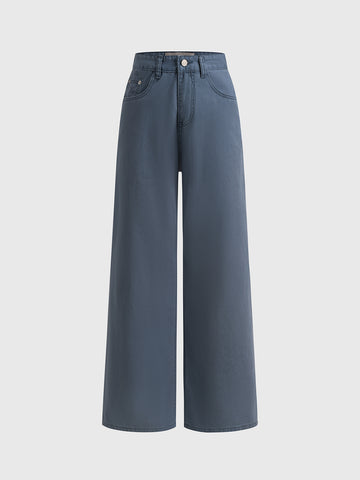 Brick Lane Straight Washed Indigo Denim Jeans - Blue