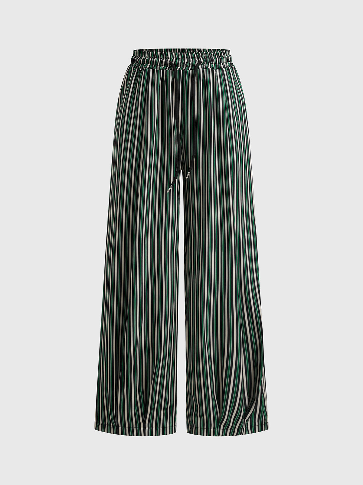 Brick Lane Wide-leg Marble Print Relaxed Pants - Green/White