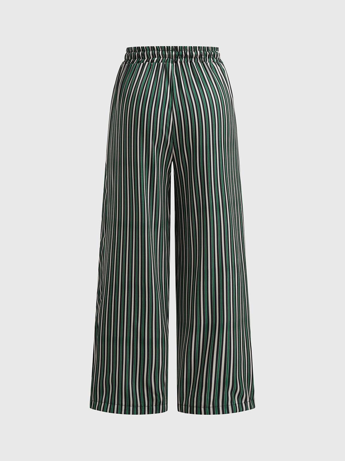 Brick Lane Wide-leg Marble Print Relaxed Pants - Green/White