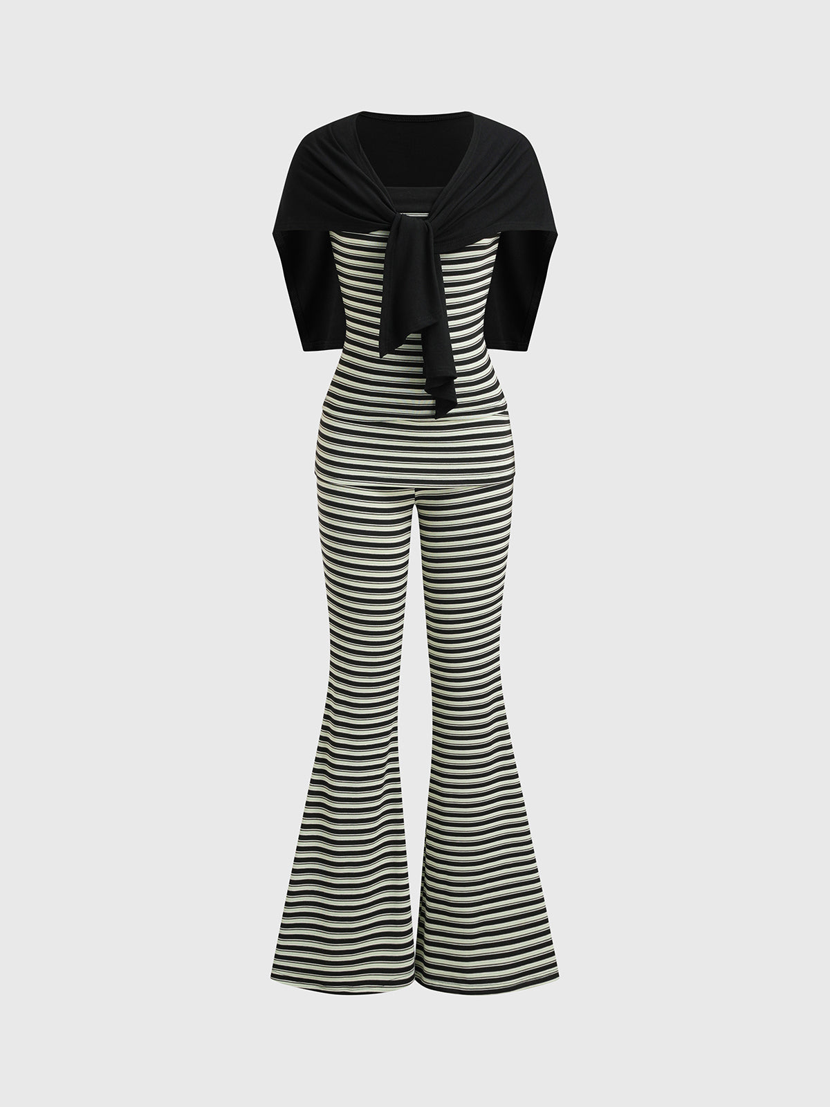 Brick Lane Check Plaid Patchwork Jumpsuit Set - Mono