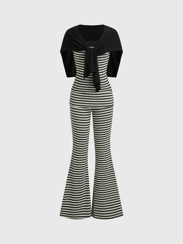Brick Lane Check Plaid Patchwork Jumpsuit Set - Mono