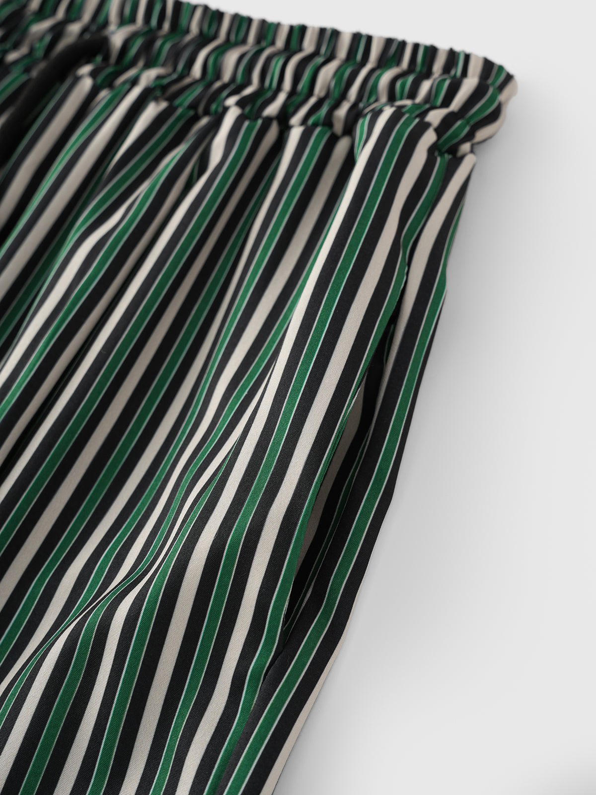 Brick Lane Wide-leg Marble Print Relaxed Pants - Green/White