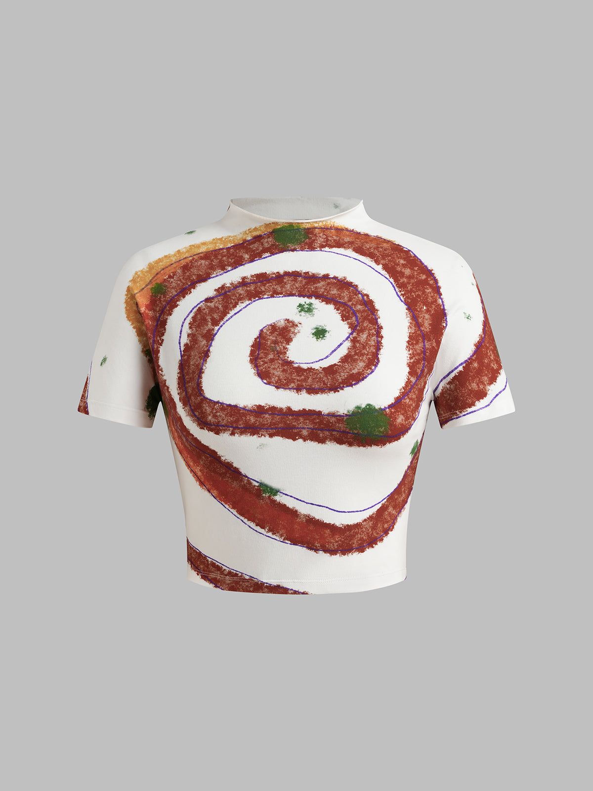 Brick Lane Skimming Swirl Print T-Shirt - Red