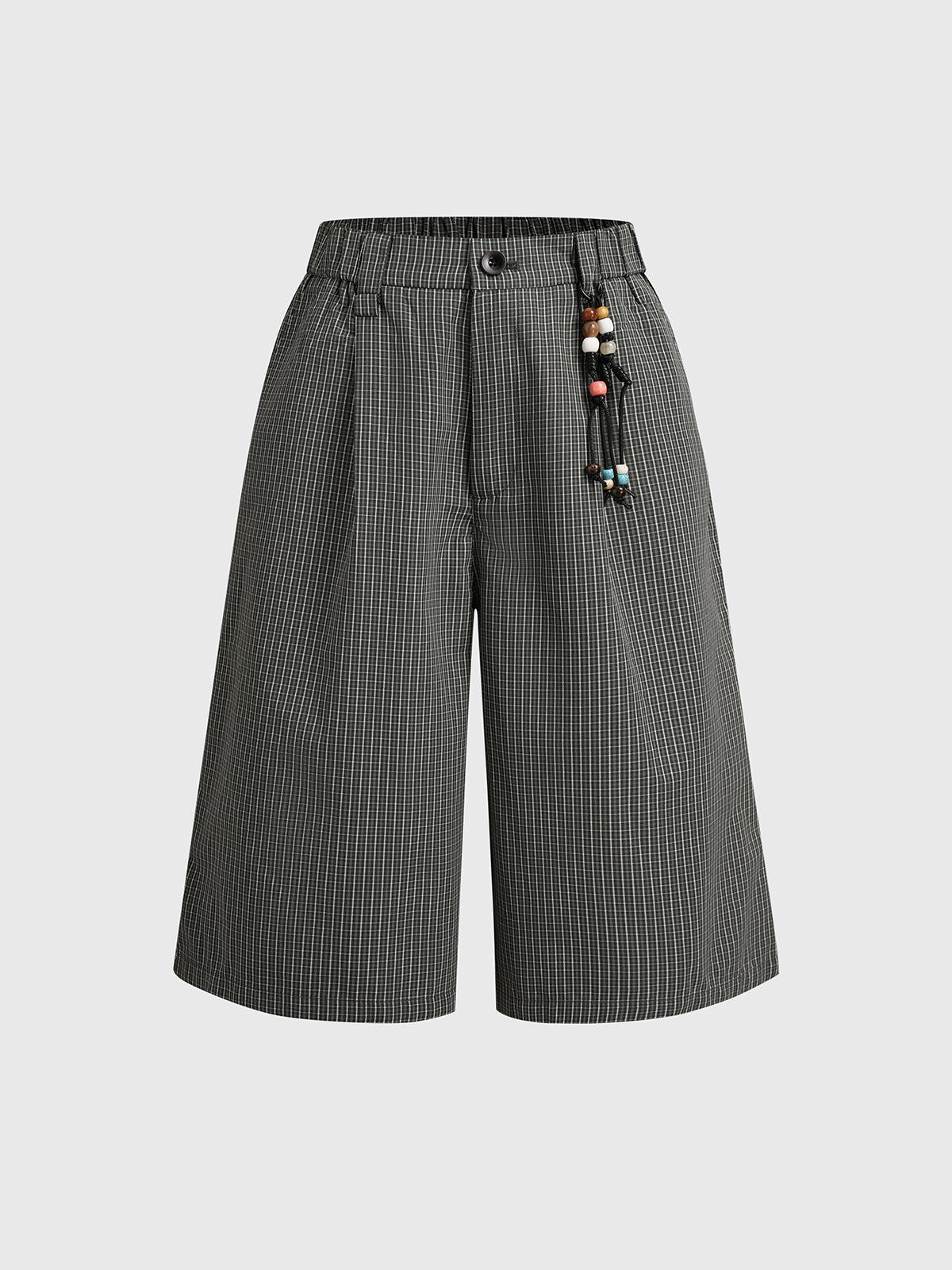 Co-ed Dorm Straight Check Shorts - Black