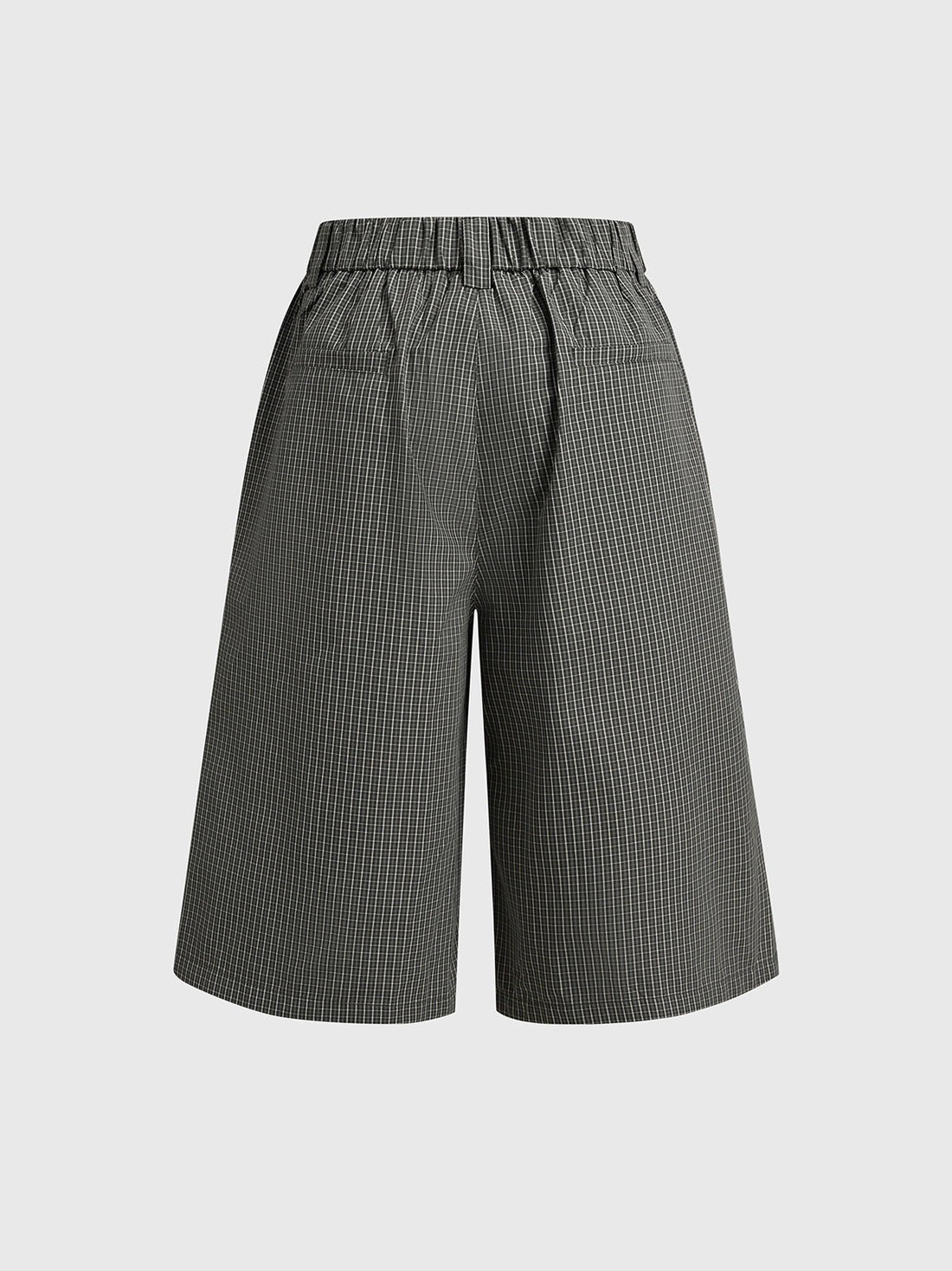 Co-ed Dorm Straight Check Shorts - Black