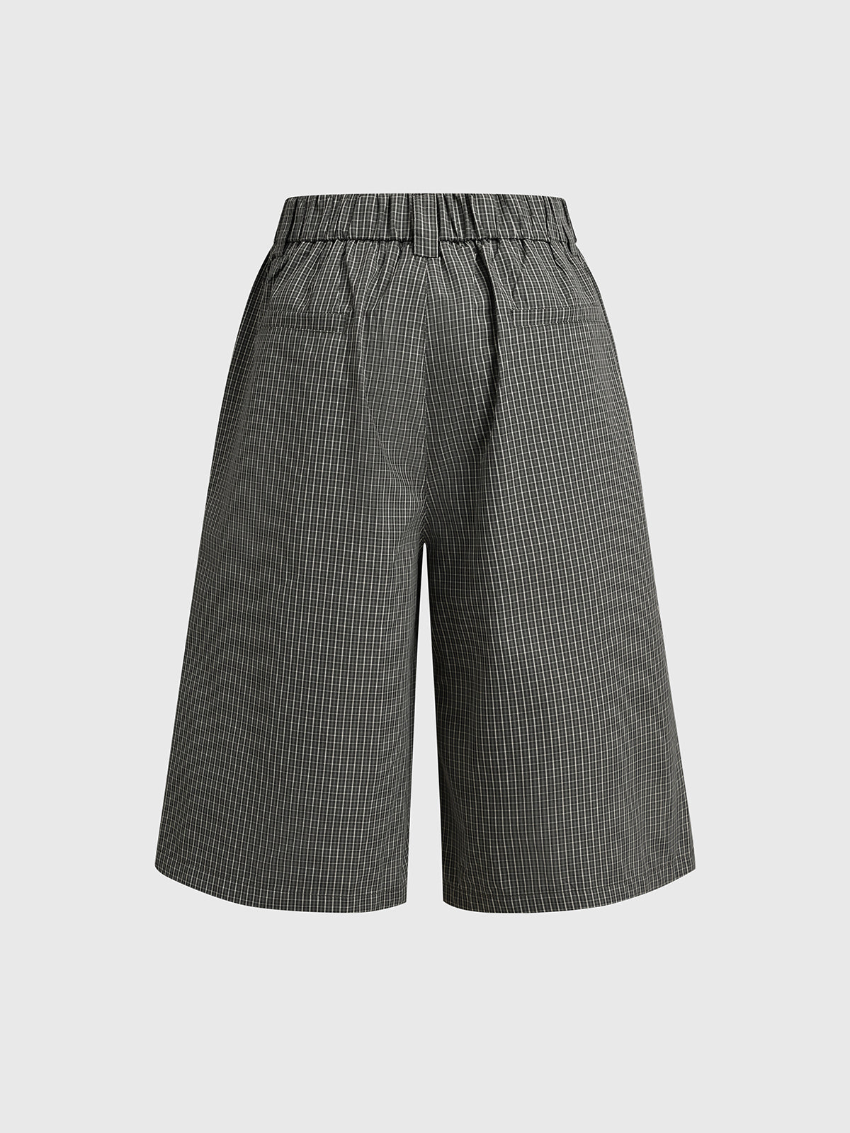 Co-ed Dorm Straight Check Shorts - Black