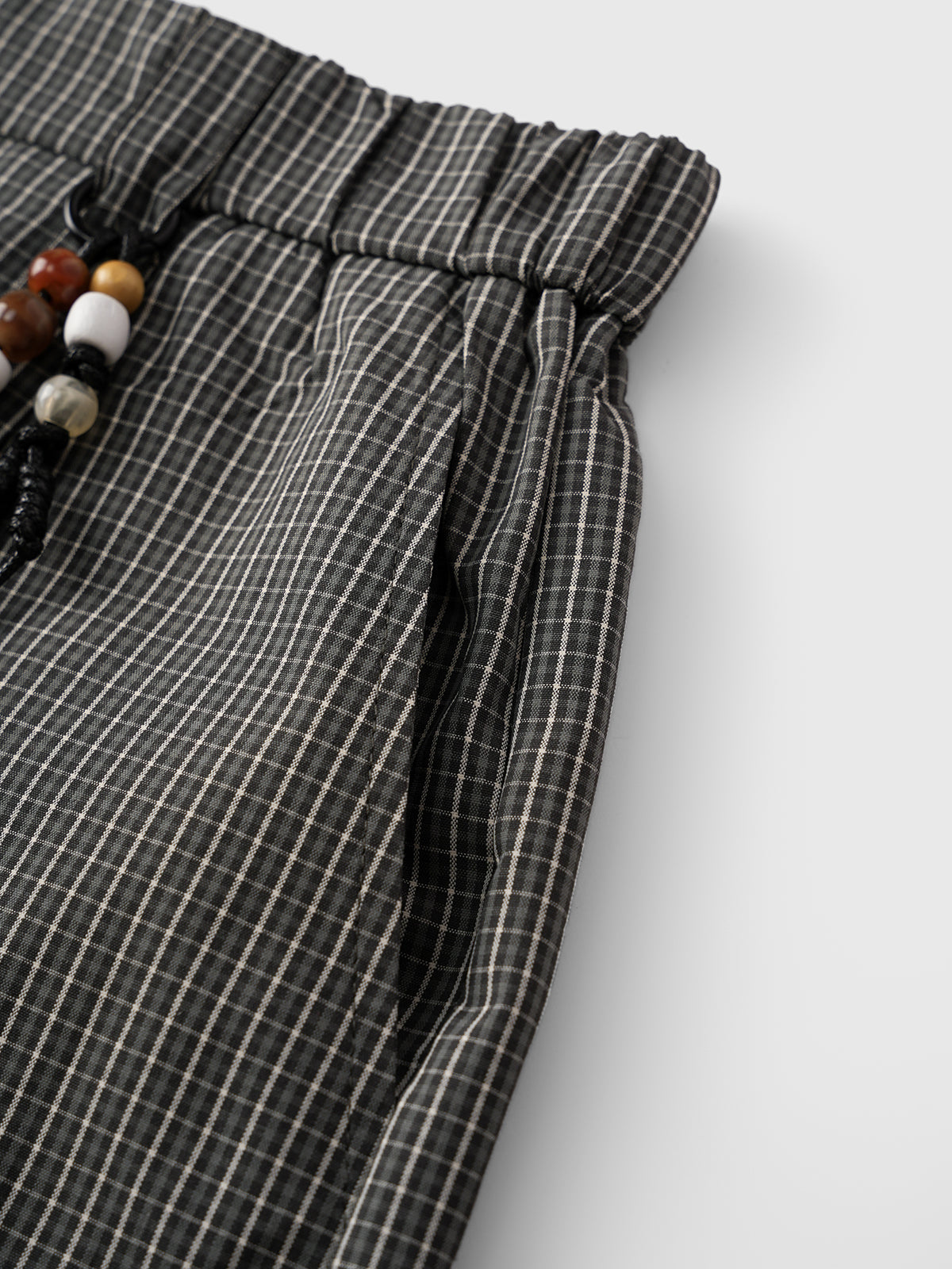 Co-ed Dorm Straight Check Shorts - Black