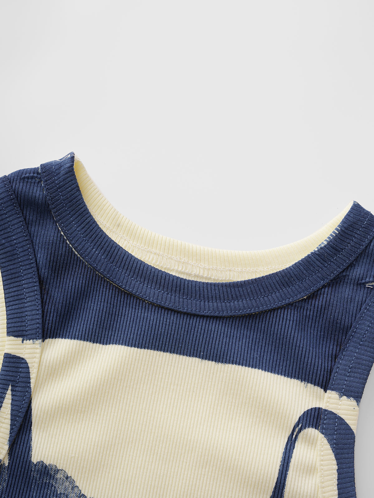 Brick Lane Skimming Denim Print Tank Top - Blue