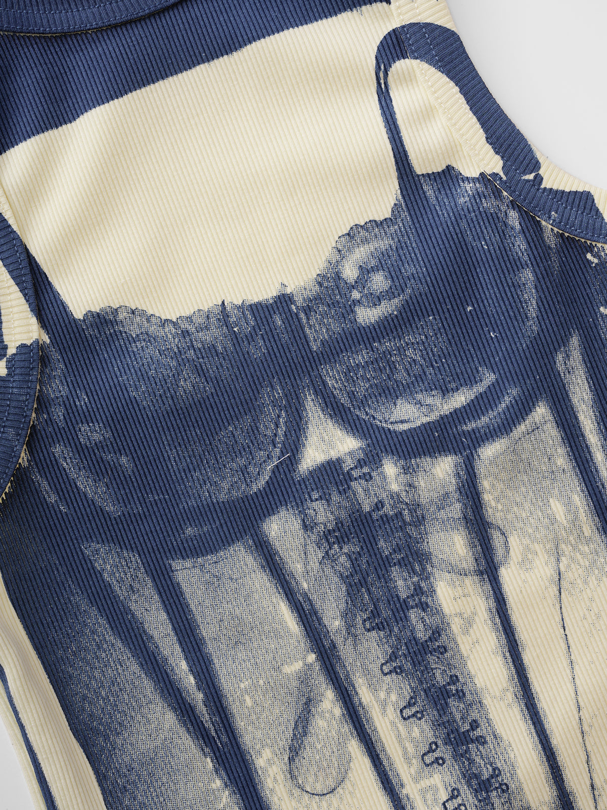 Brick Lane Skimming Denim Print Tank Top - Blue