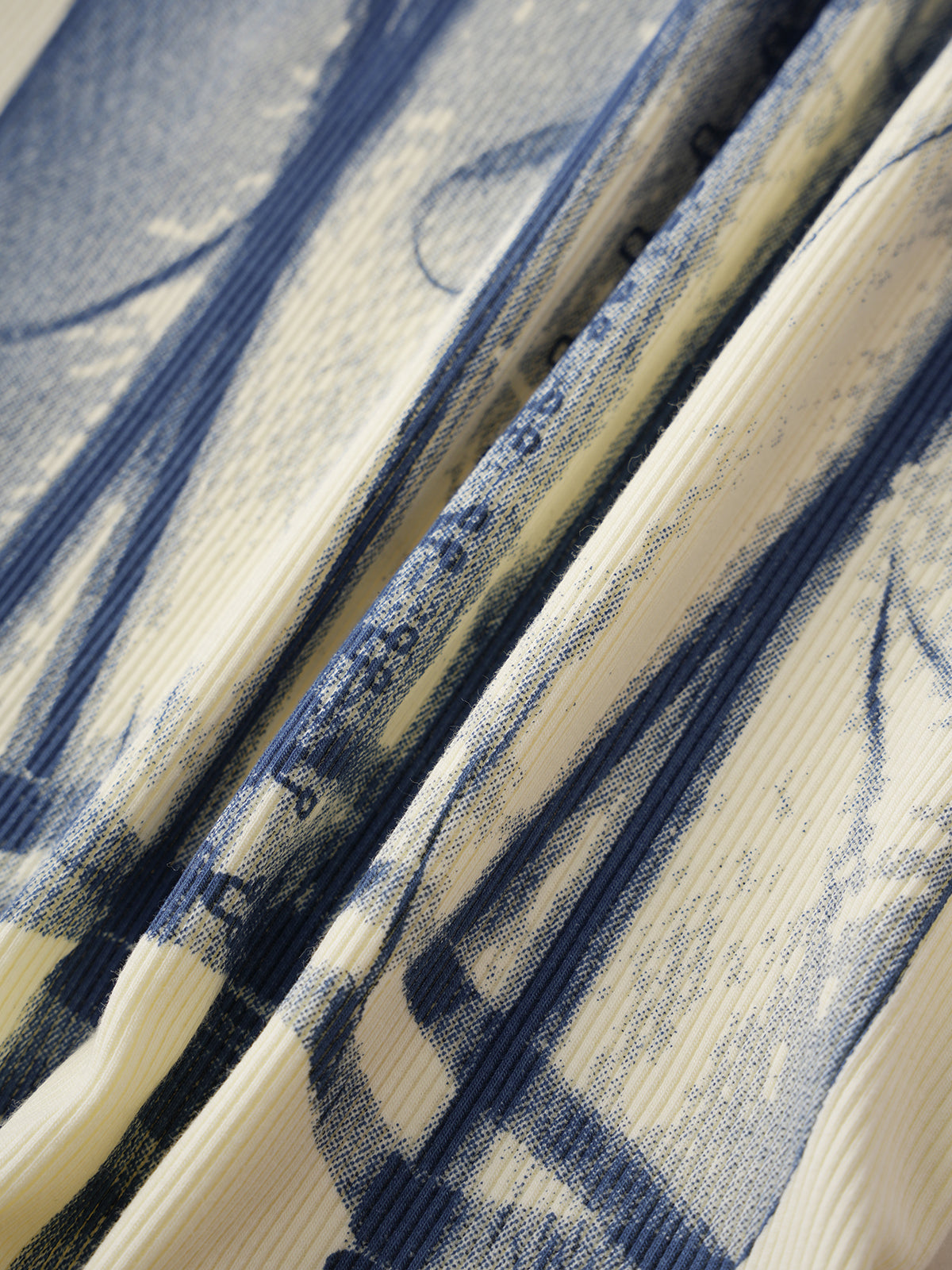 Brick Lane Skimming Denim Print Tank Top - Blue