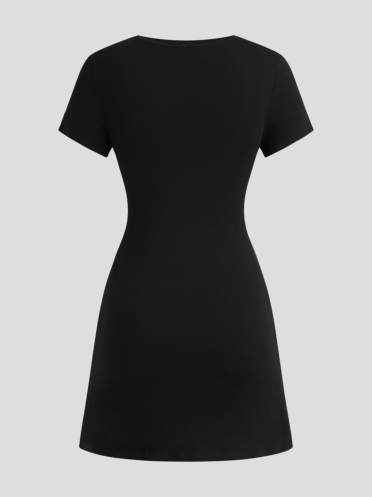 Crush Button Dress - Soft Black