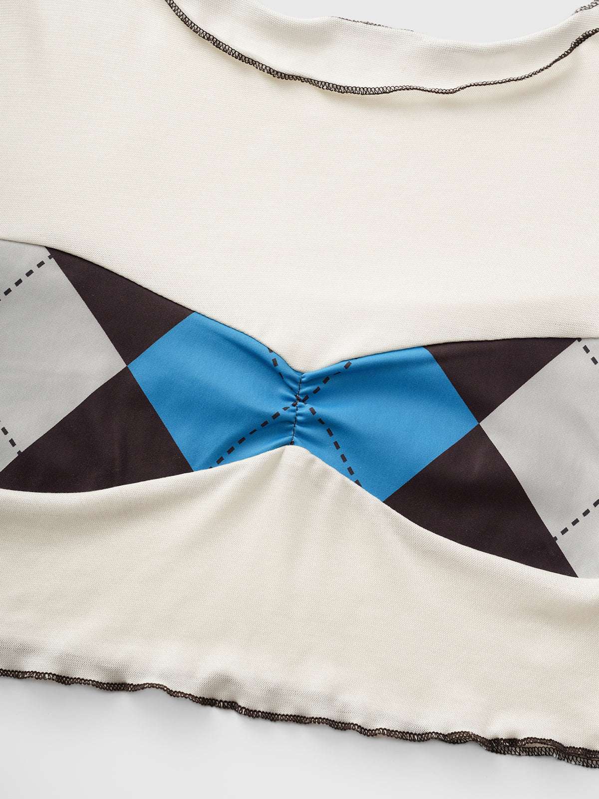 Dolled Office Skimming Argyle Check Set - Blue