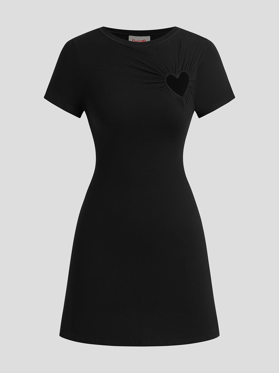 Crush Button Dress - Soft Black