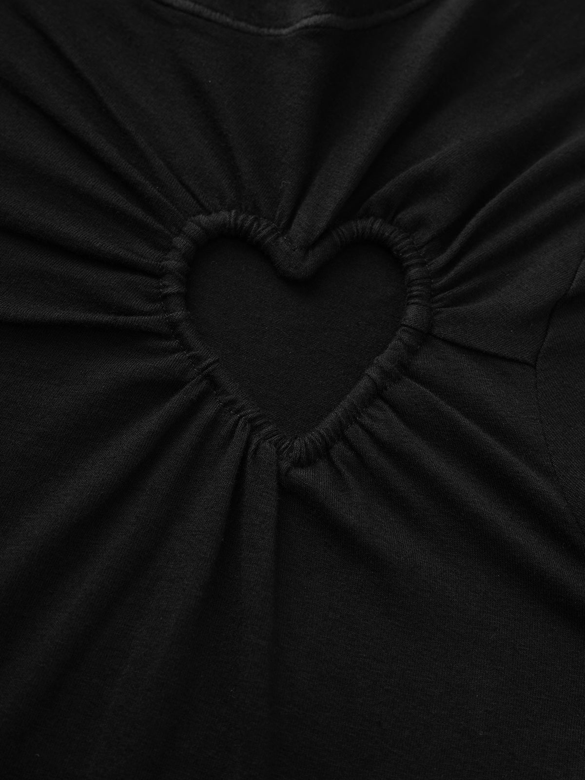 Crush Button Dress - Soft Black