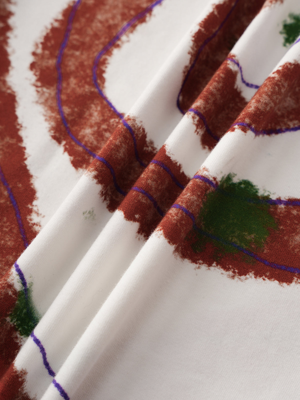 Brick Lane Skimming Swirl Print T-Shirt - Red