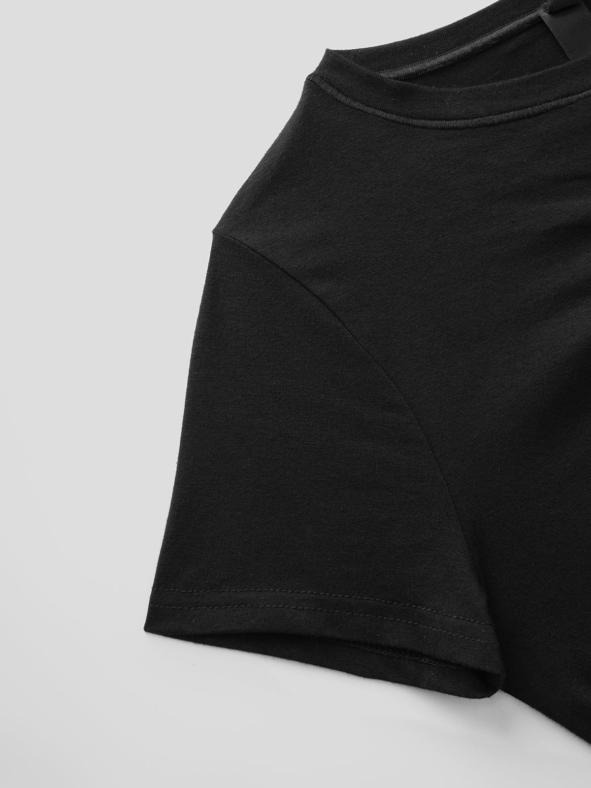 Crush Button Dress - Soft Black
