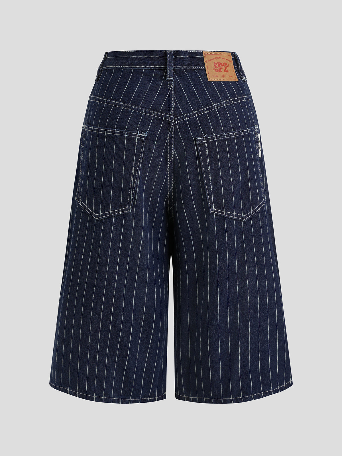 Line Leader Denim Shorts – Navy Stripe