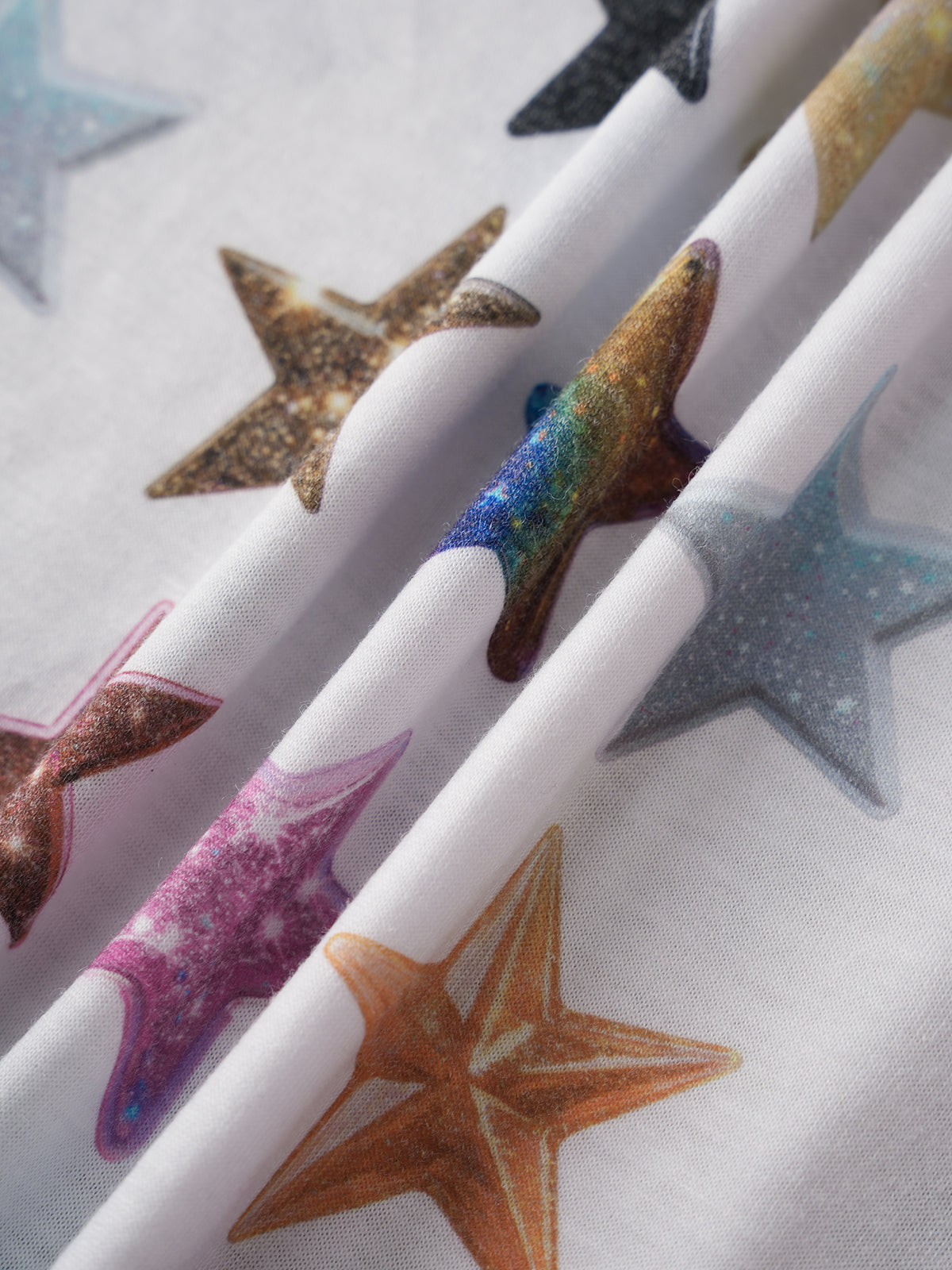 Brick Lane Baggy Star Top - White