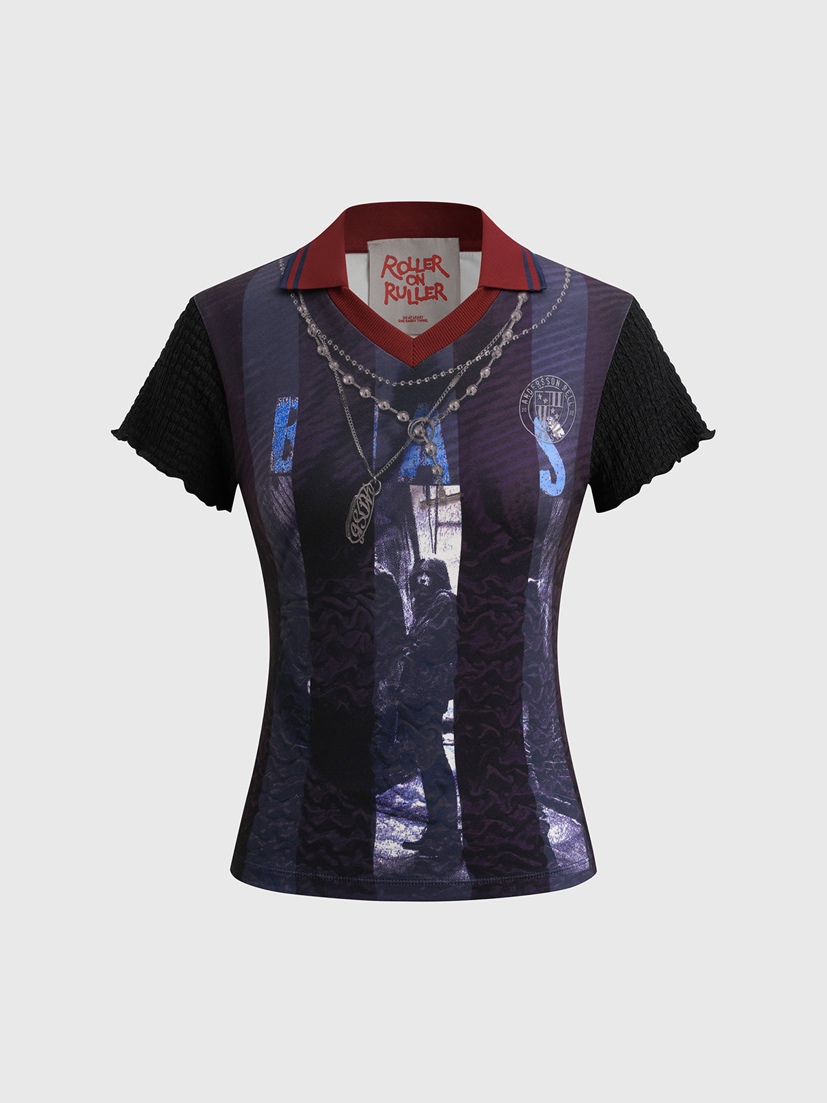 Brick Lane Skimming Print Jersey T-Shirt - Blue