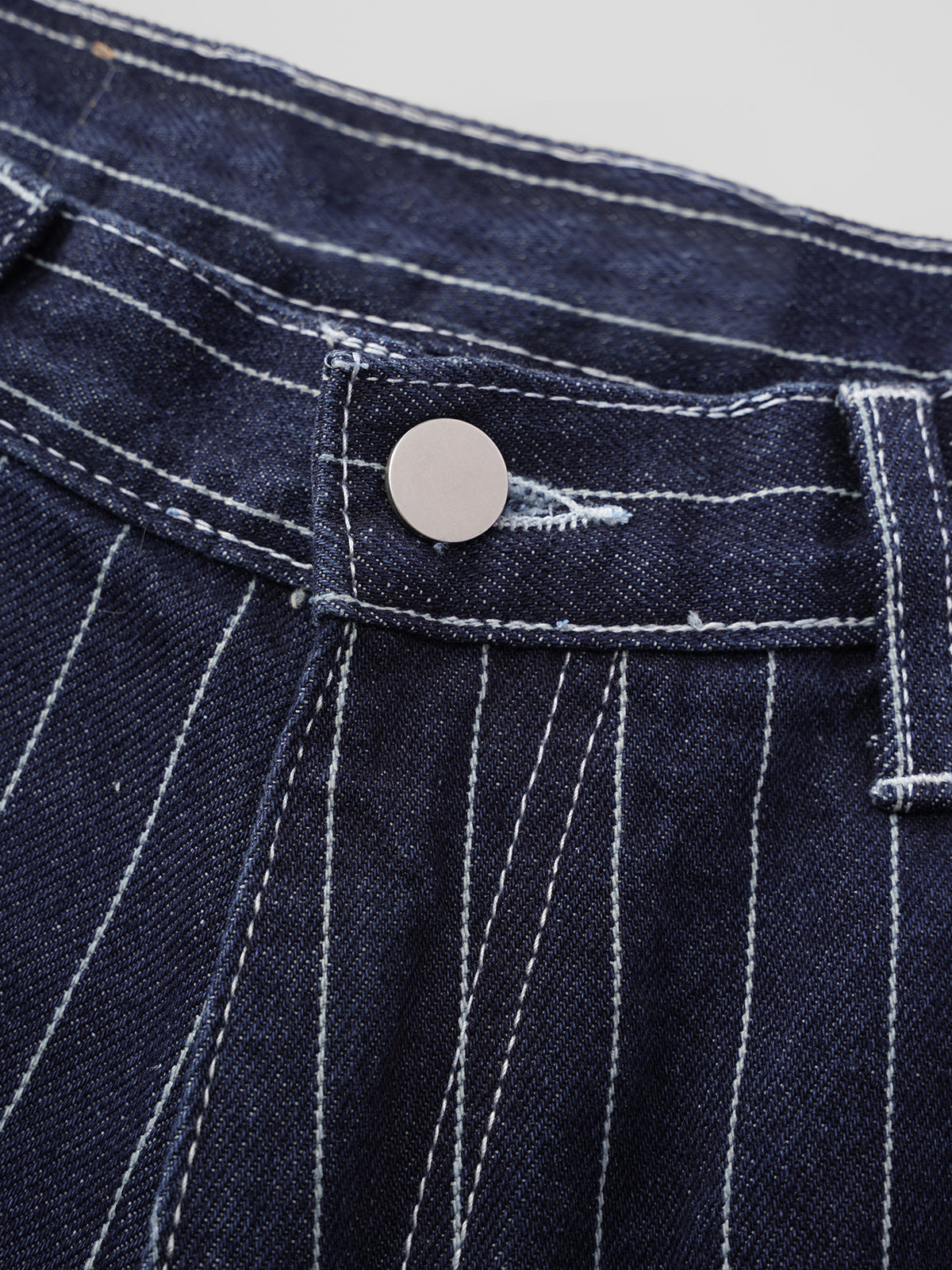 Line Leader Denim Shorts – Navy Stripe