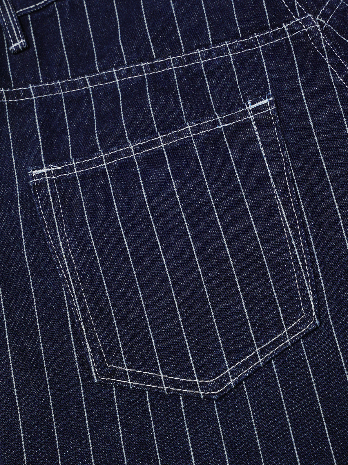 Line Leader Denim Shorts – Navy Stripe