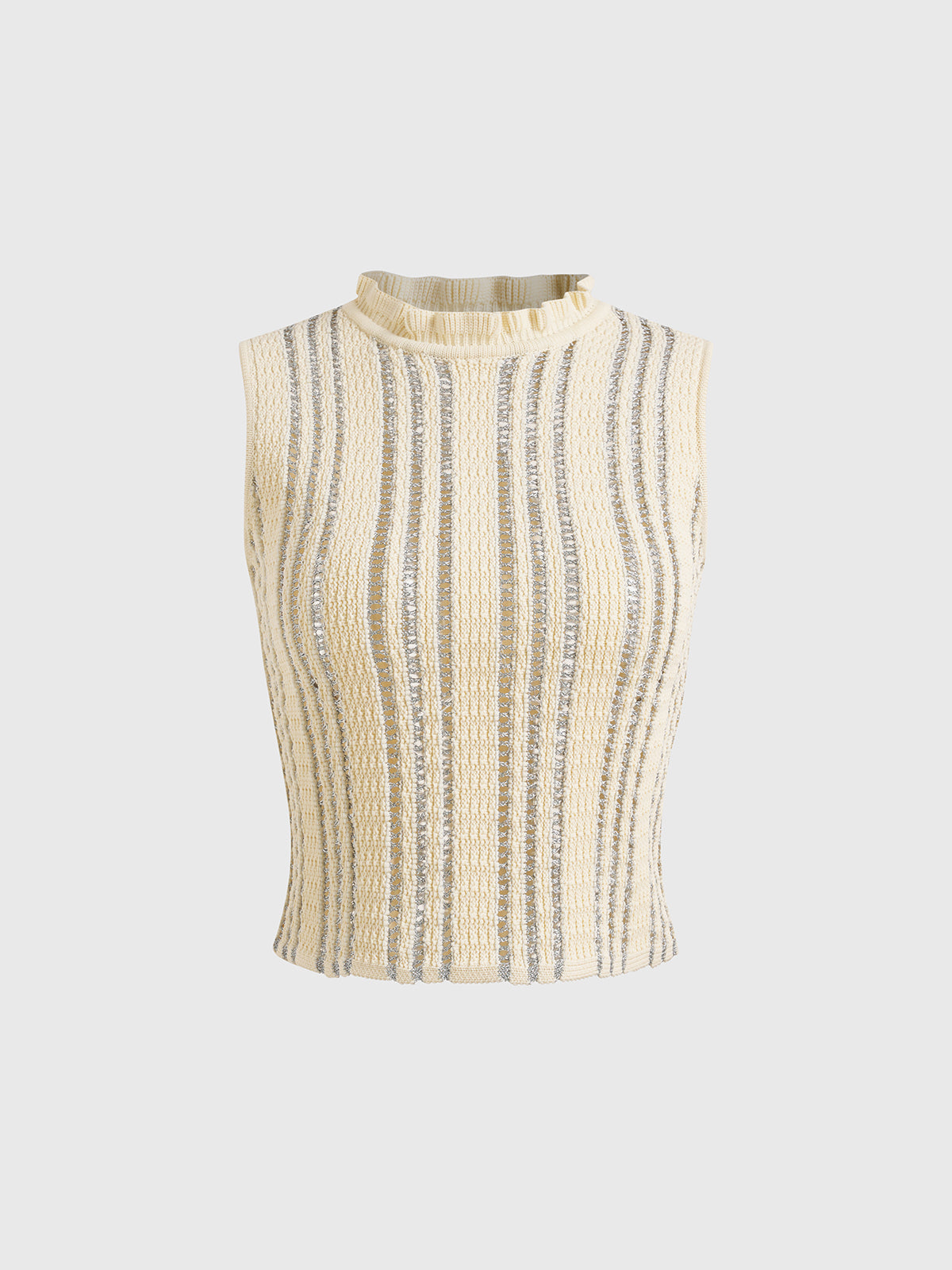 Brick Lane Skimming Ruched Tank Top - Beige