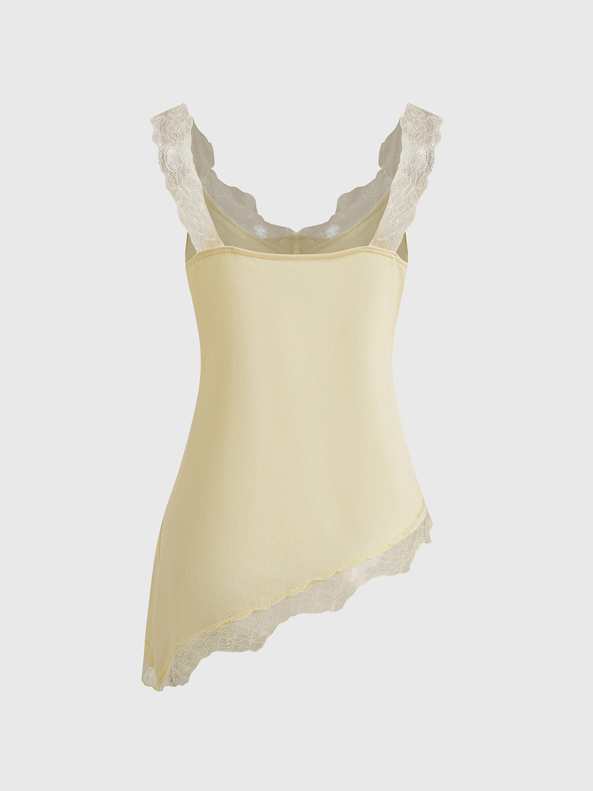 Brick Lane Asymmetric Lace Cami - Yellow