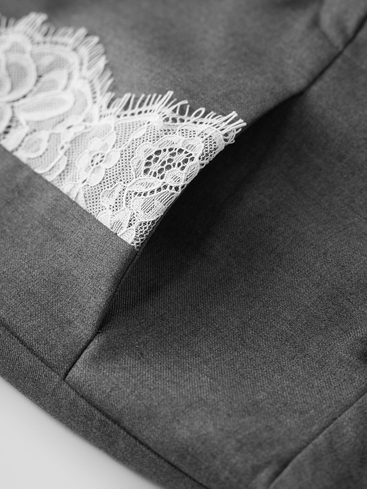 Buckle Me Later Lace Shorts – Suit Grey
