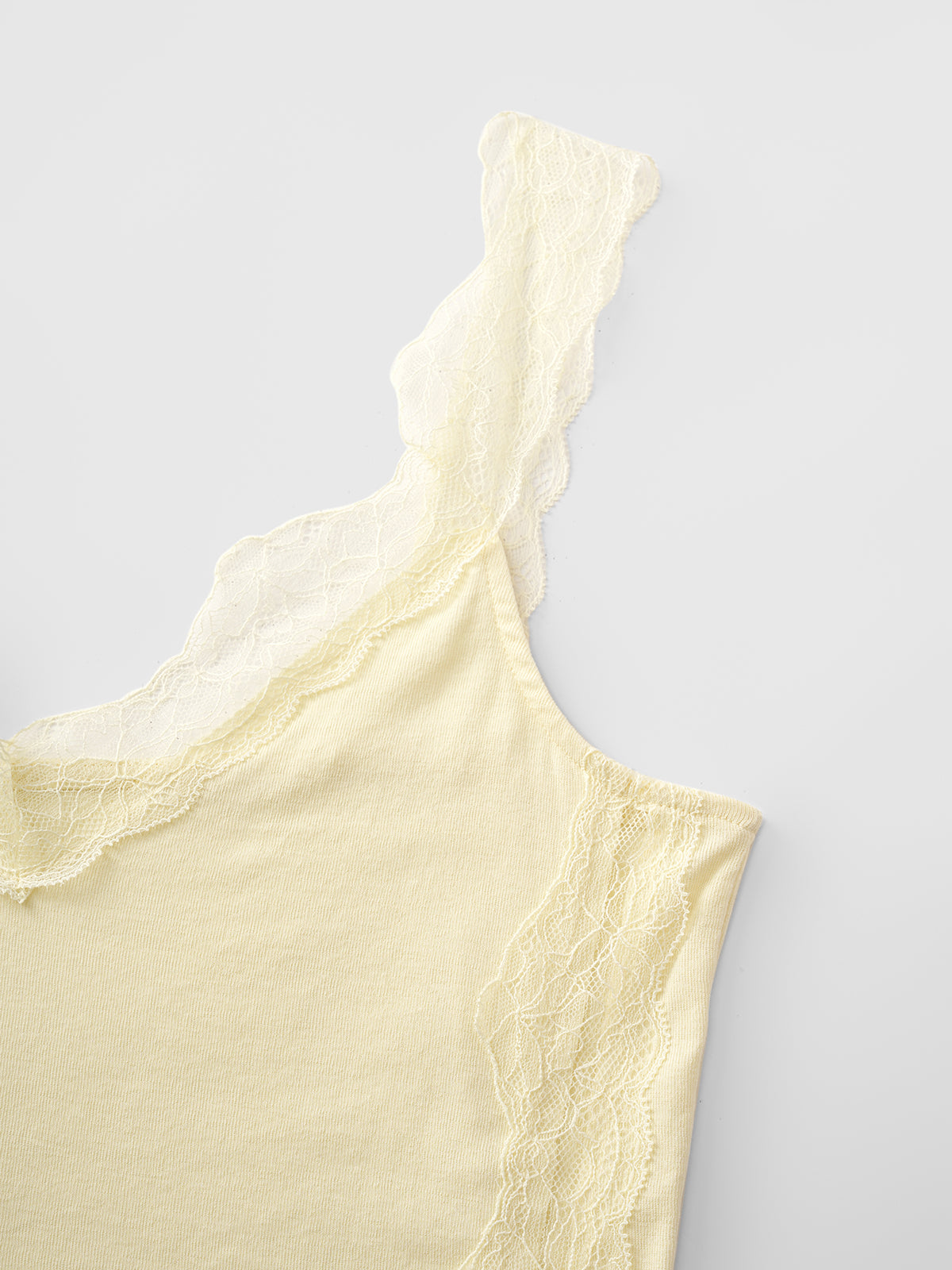 Brick Lane Asymmetric Lace Cami - Yellow