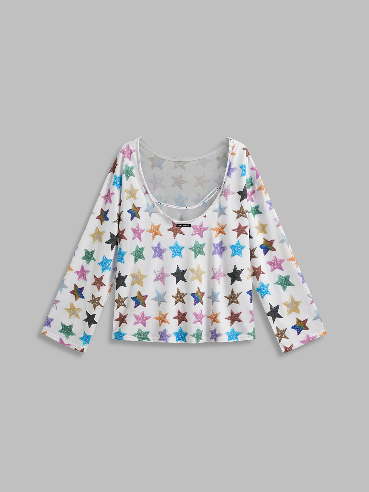 Brick Lane Baggy Star Top - White