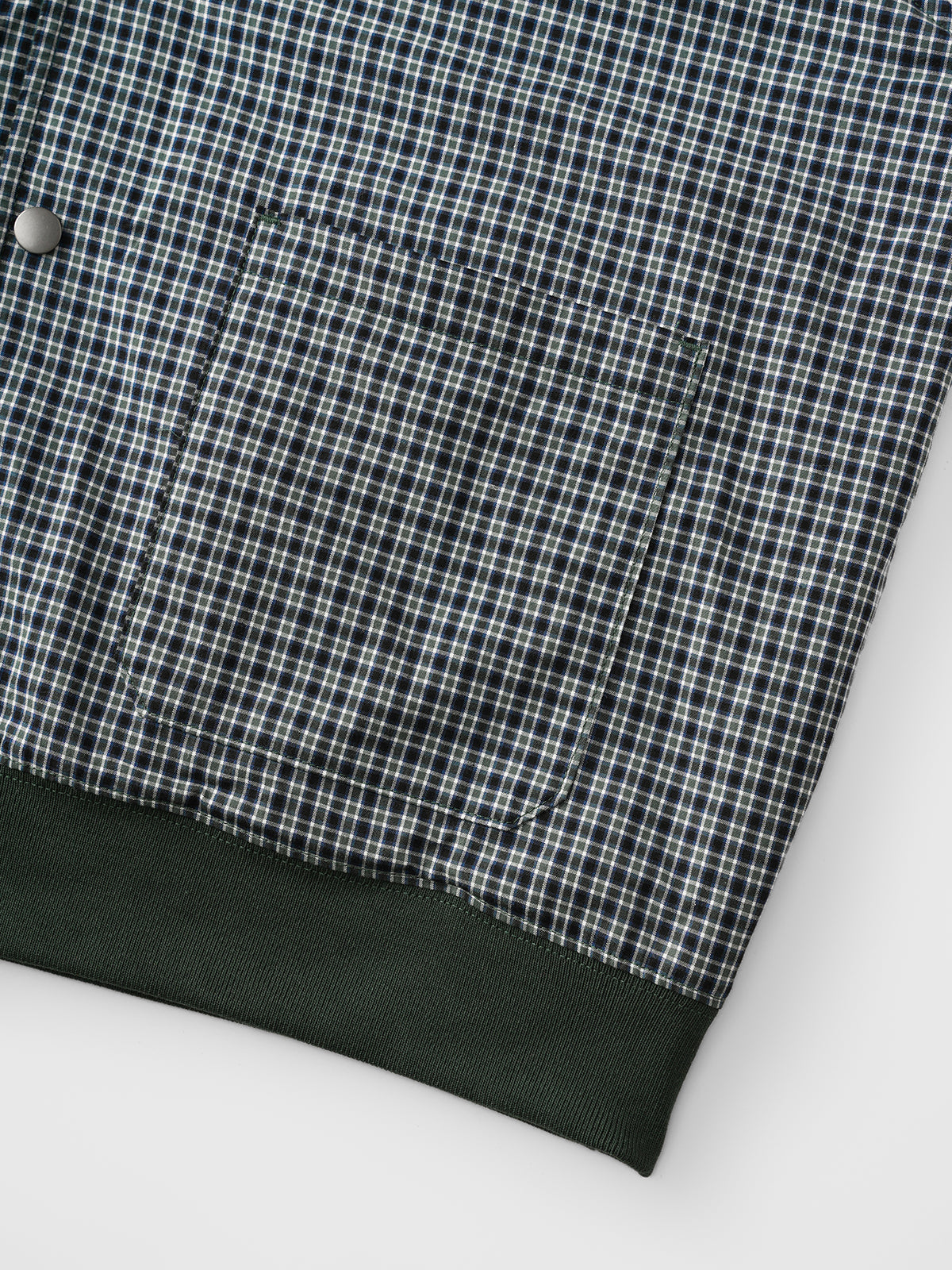 Co-ed Dorm Baggy Check Letter Vest - Green