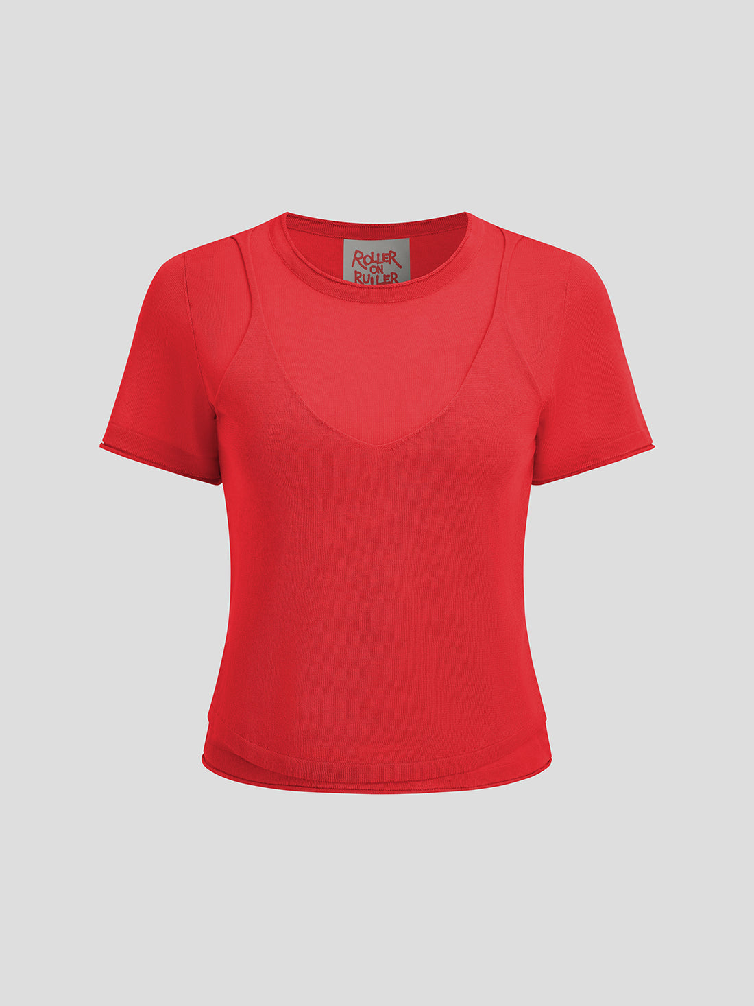 Soft Cue Knit Tee – Signal Red