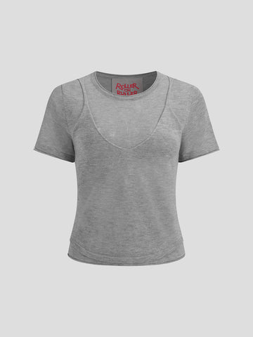 Soft Cue Knit Tee – Sidewalk Grey