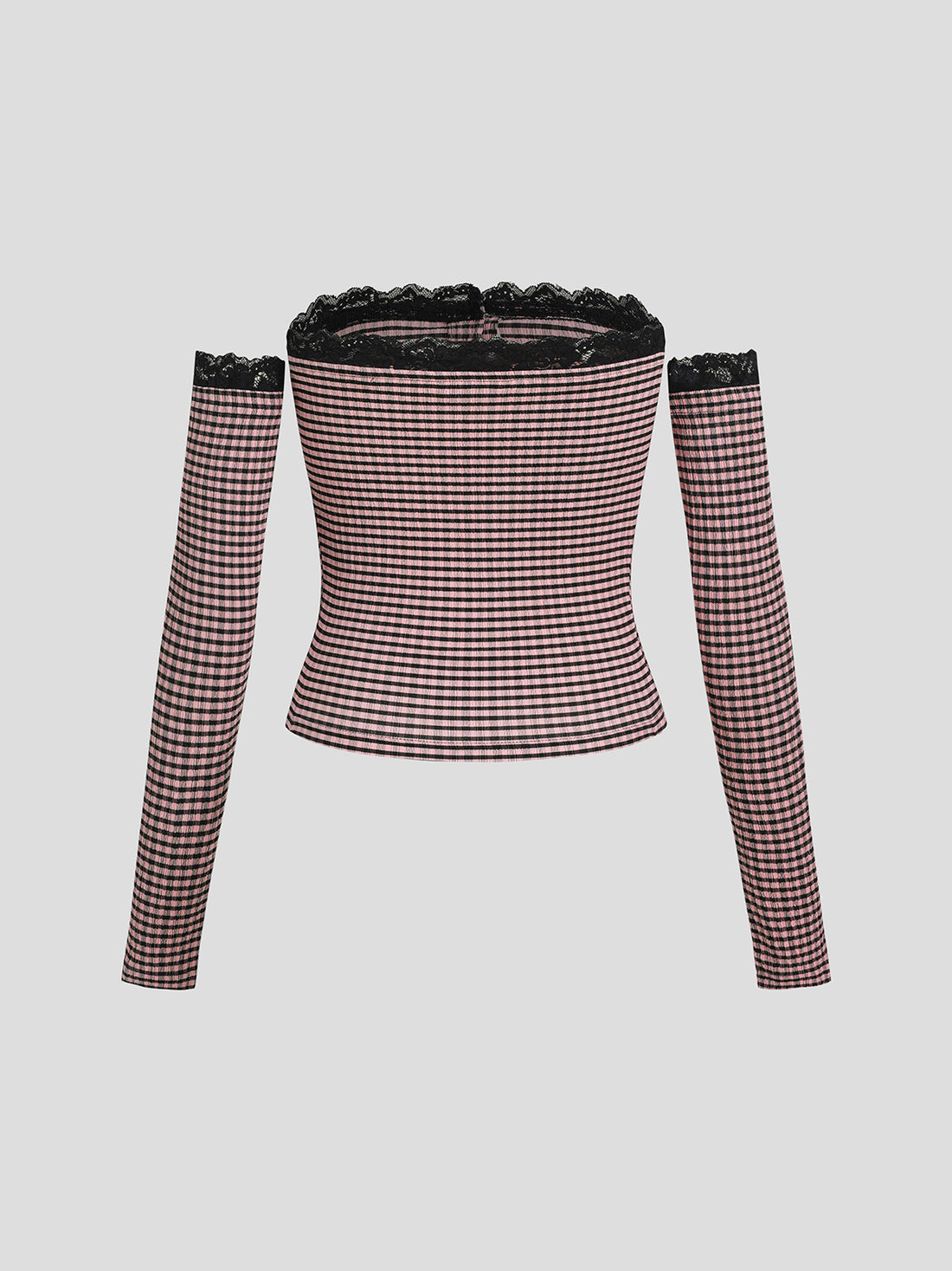 Static Wave Sleeve Top - Wine Stripe