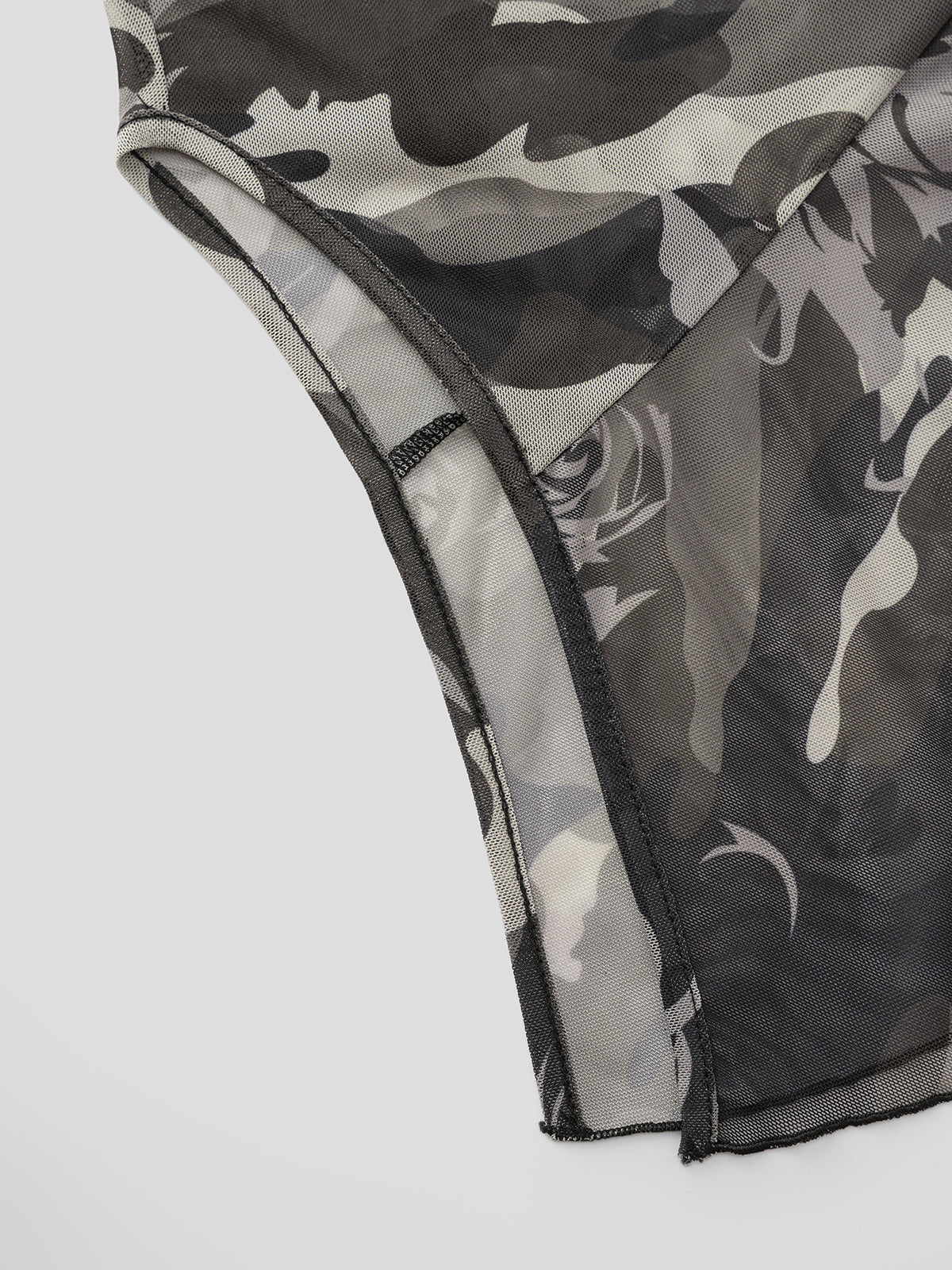 Concrete Garden Mesh Dress - Smoke Grey