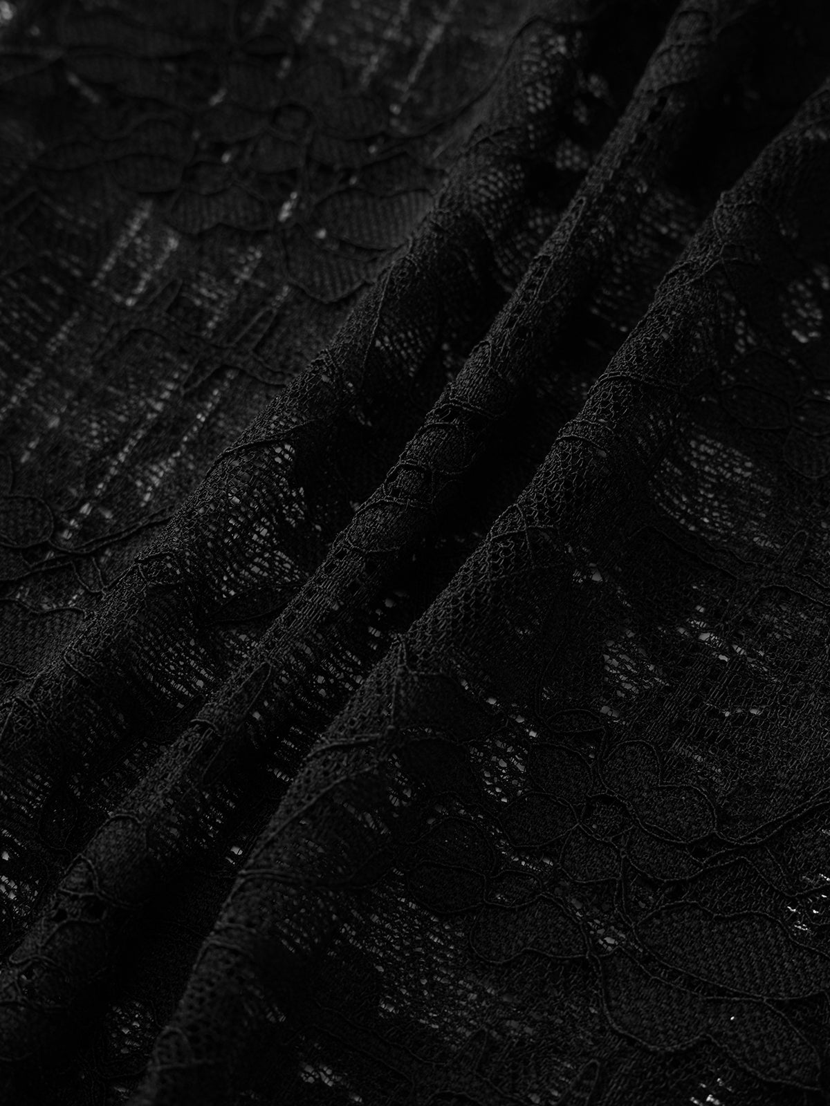 Circle Cut Lace Zip Jacket - Black White